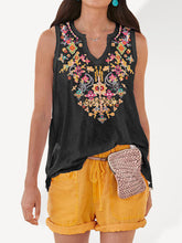 European American's ethnic style embroidery top T-shirt vest